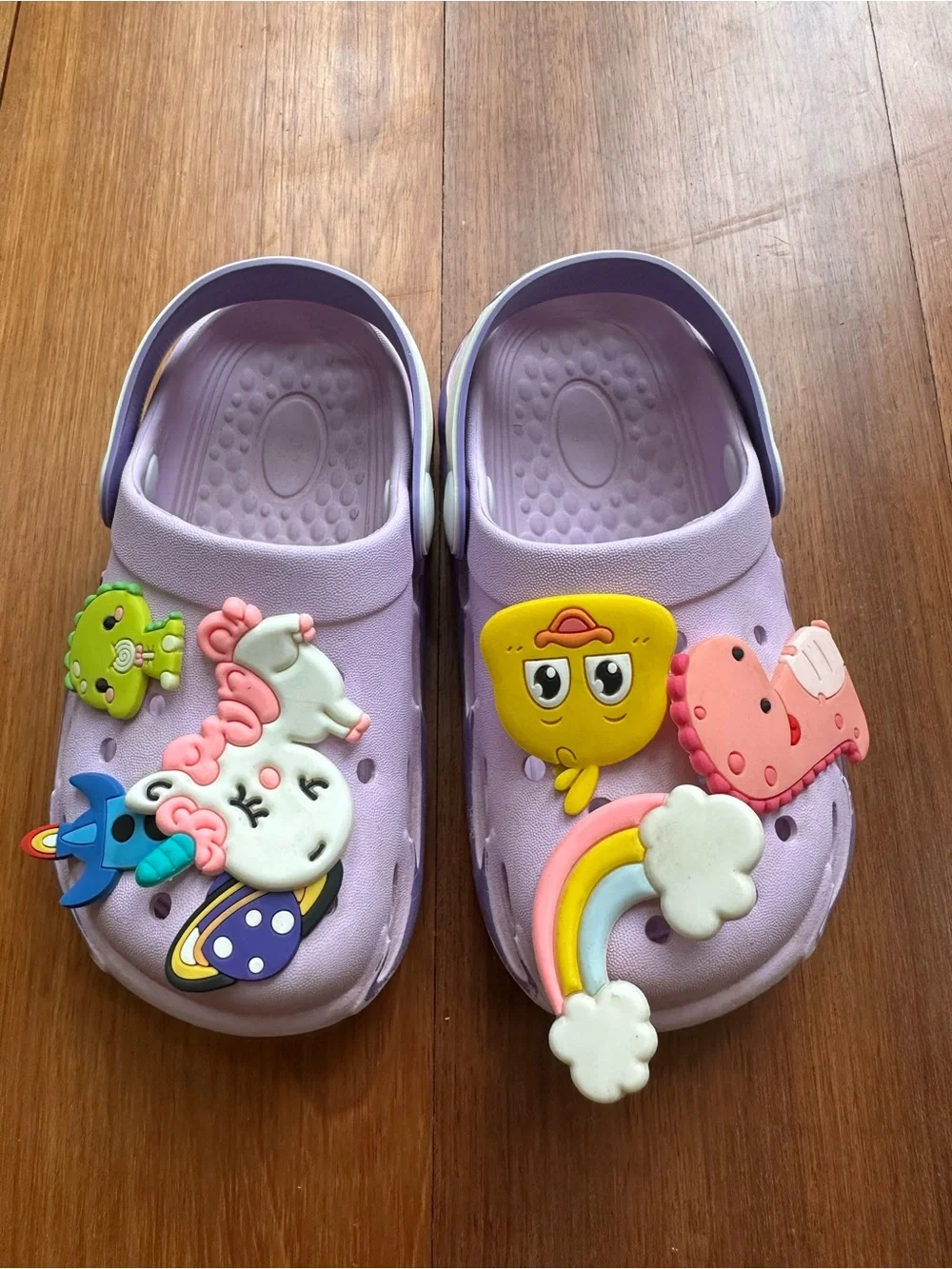 Kids Clogs with Assorted Shoe Charms, Size 7-8 Little Kid / Toddler